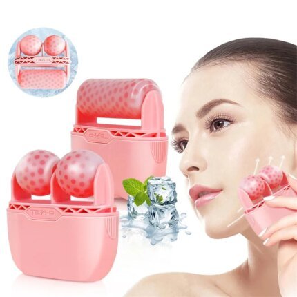 Cool Facial Eye Massage Face Ice Roller Double Roller Relieve Fatigue Pain Redness Skin Tighten Face Lift Reduce