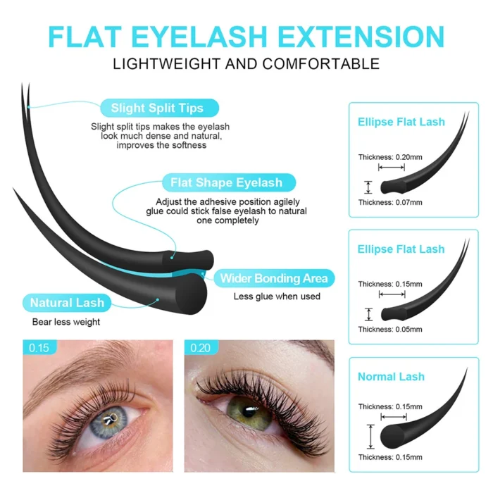 NAGARAKU B/C/D/DD Flat Ellipse Eyelashes Maquiagem Split Tips Ellipse Shaped Natural Light Magnetic Ellipse Lashes Flat Ellipse - Image 3