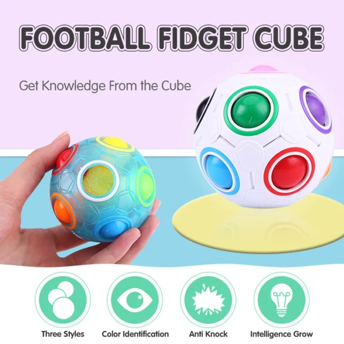 Rainbow Ball Puzzle Magic Cube Football Fidget Toy Luminous 3D Brain Teasers Anti Stress - Image 6