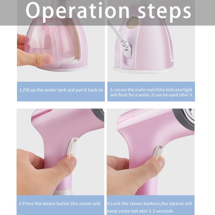 saengQ Handheld Garment Steamer 1500W Electric Household Fabric Steam Iron 280ml Portable Vertical Fast-Heat - Image 3