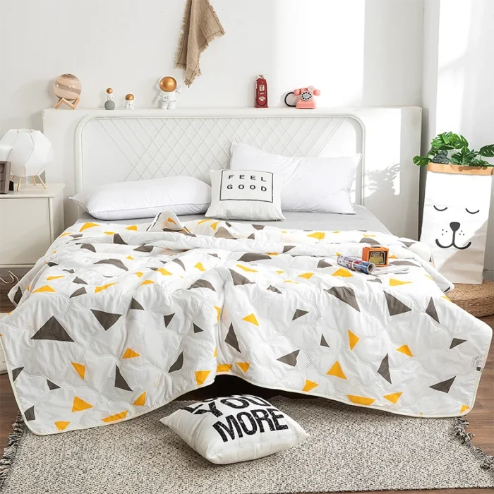 Factory price Silk Blanket Silky Cooling Thin Quilt Summer Blanket Can machine-wash Single/Queen/King Size - Image 2