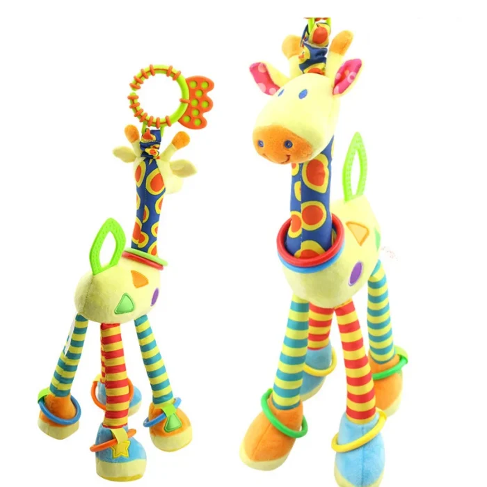 Soft Giraffe Animal Handbills Rattles Plush Infant Toddler Car Bed Hanging Toy - Image 3