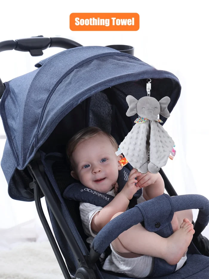 1pcs Baby Security Soothing Doll Towel with Teether Rattles Soft Blanket Snuggle Toy - Image 3