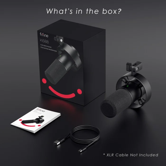FIFINE Dynamic USB/XLR Microphone with Gain Knob/Touch-mute/Headphone Jack,Recording Mic - Image 6
