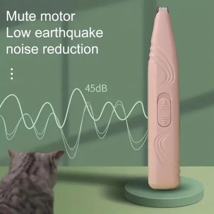 1pc Electric Pet Clippers Cat Dog Quiet Foot Hair Trimmer 360° Cleaning USB Charging Pet Paw Hairs Pruning Pet Grooming Products - Image 3