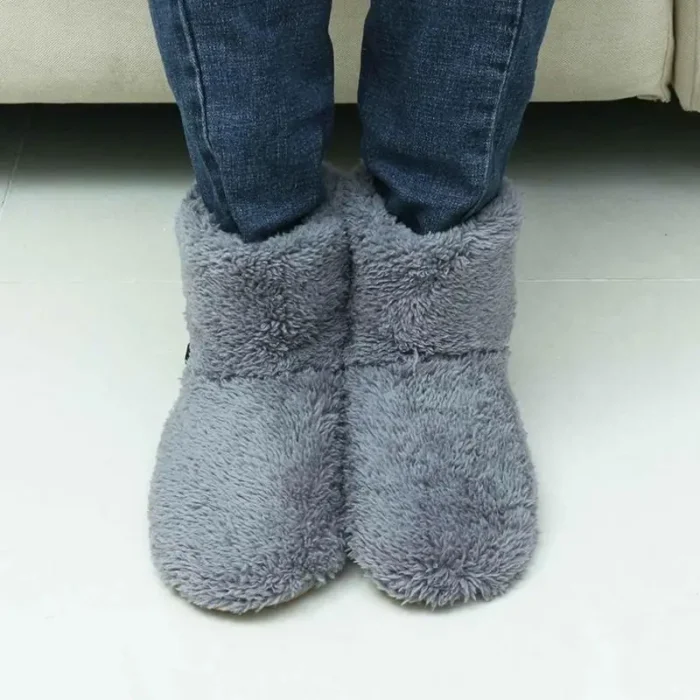 Winter USB Electric Heating Shoes for Women Men Comfortable Plush Foot Warmer - Image 4