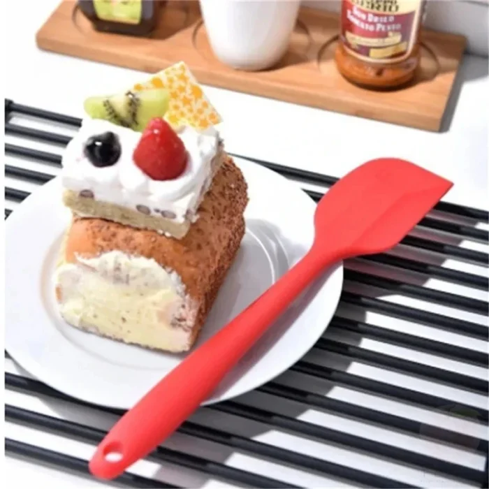 1PC Small Heat Resistant Integrate Handle Silicone Spooncolor Silicone Scraper Cake Cream Spatula Knife Kitchen Baking Tool - Image 2