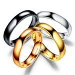 Simple 4mm 6mm Titanium Ring Women Men Prevent Allergy High Polished Wedding Rings