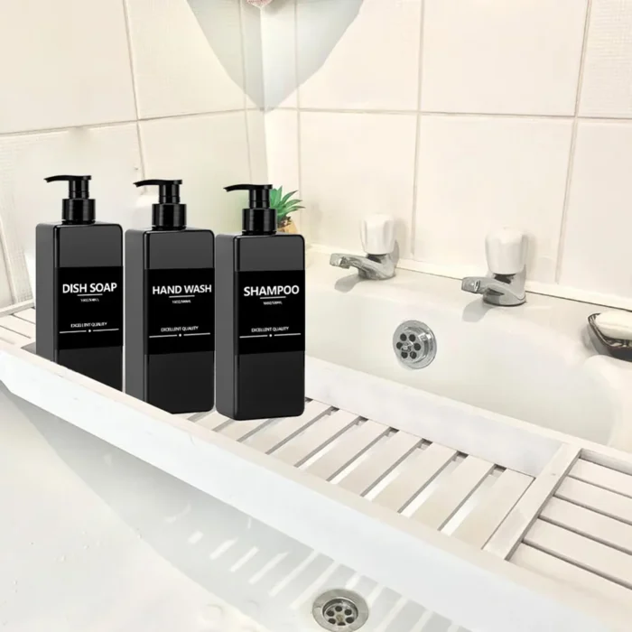 3PCS 500ml Square Soap Dispenser Waterproof Labels Refillable Empty Bottle Hand Soap - Image 5