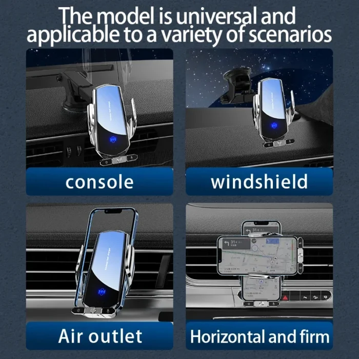 Wireless Charger Car Auto Magnetic Air Vent Phone Holder Induction Fast Charging Station - Image 3