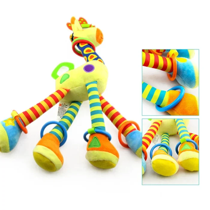 Soft Giraffe Animal Handbills Rattles Plush Infant Toddler Car Bed Hanging Toy - Image 5