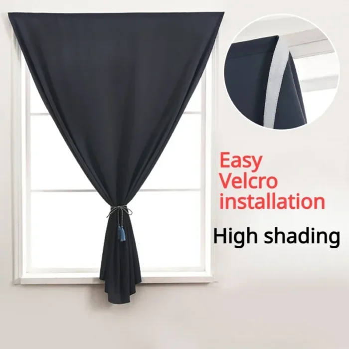 Convenient No Drilling 99% Blackout Bedroom Bay Windows Modrn Short Curtains