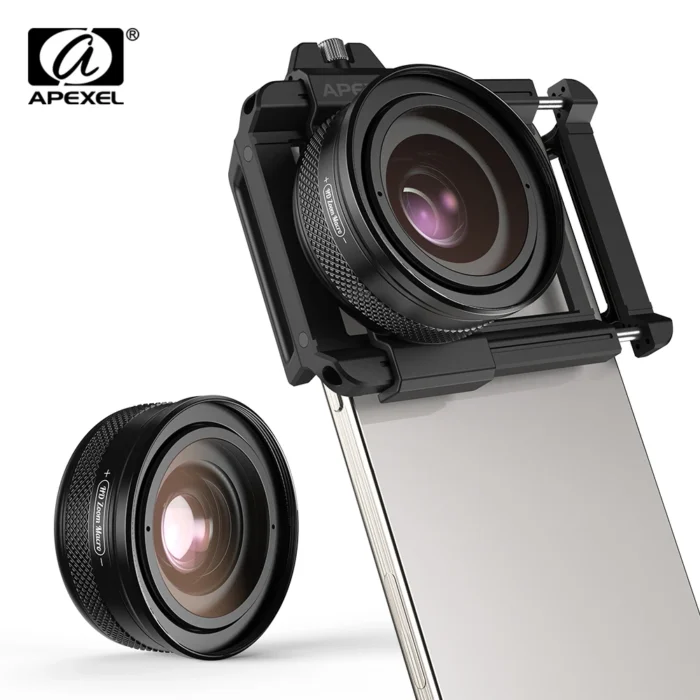 APEXEL 10-20X Zoom Macro Lens HD Micro Phone Camera Lenses Support Eye Macro Photography
