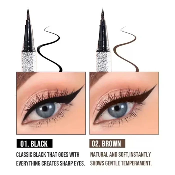 Starry Eyeliner Pen, Waterproof & Smudge-Proof, Quick-Dry, Long-Lasting, Matte Finish, Multi-Look Eye Makeup, Safe for All Skin Types - Image 3