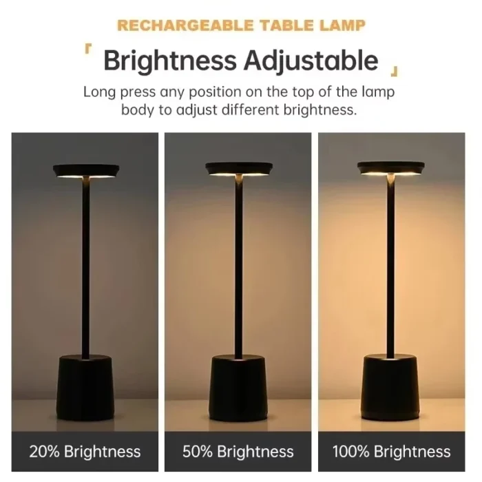 Simple Touch Sensor LED Table Lamp Rechargeable Desk Lamp 3Colors Adjustable - Image 4
