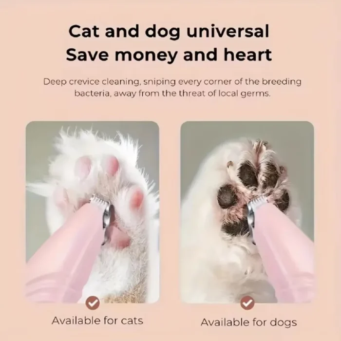 1pc Electric Pet Clippers Cat Dog Quiet Foot Hair Trimmer 360° Cleaning USB Charging Pet Paw Hairs Pruning Pet Grooming Products - Image 4