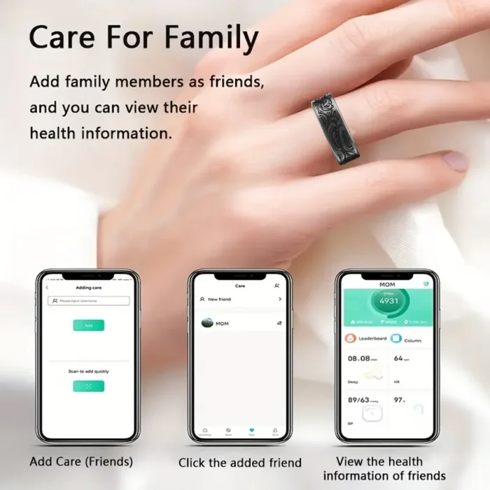 little meatball2025New Smart Ring Men's and Women's Heart Rate Oximetry Monitor IP68, Multi-Sport Mode for Android and i0s - Image 3