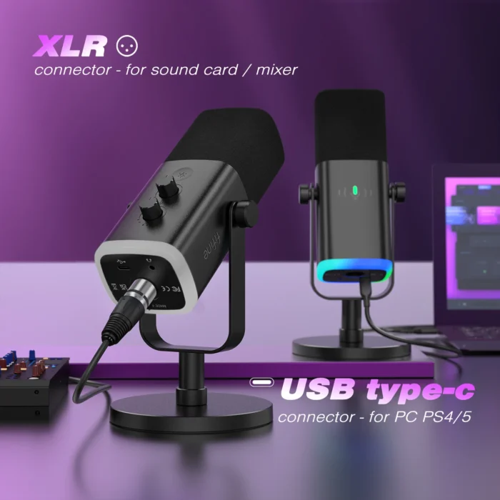 FIFINE USB/XLR Dynamic Microphone for PC PS5/4 mixer,Gaming MIC Ampligame AM8 - Image 2