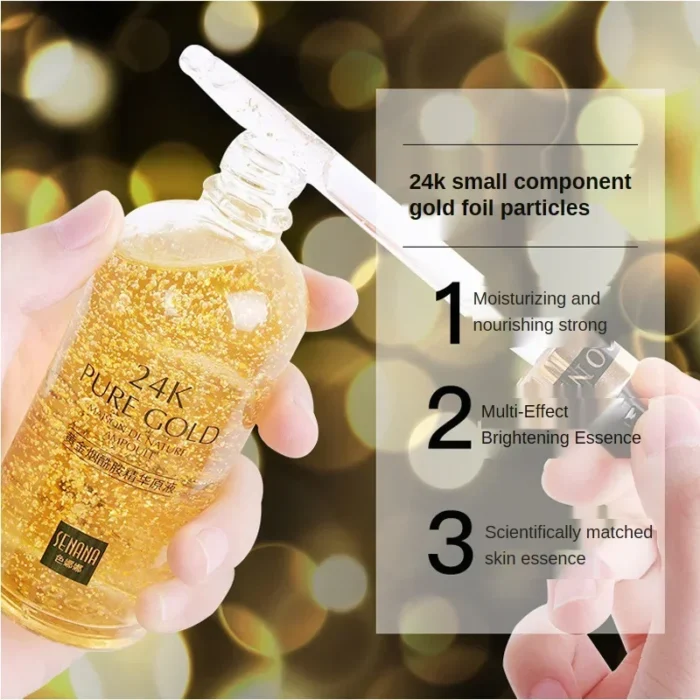 24K Gold Hyaluronic Acid Nicotinamide Face Essence Replenishment Moisturize Shrink Pore Brighten Skin Care Firming Facial serum - Image 2