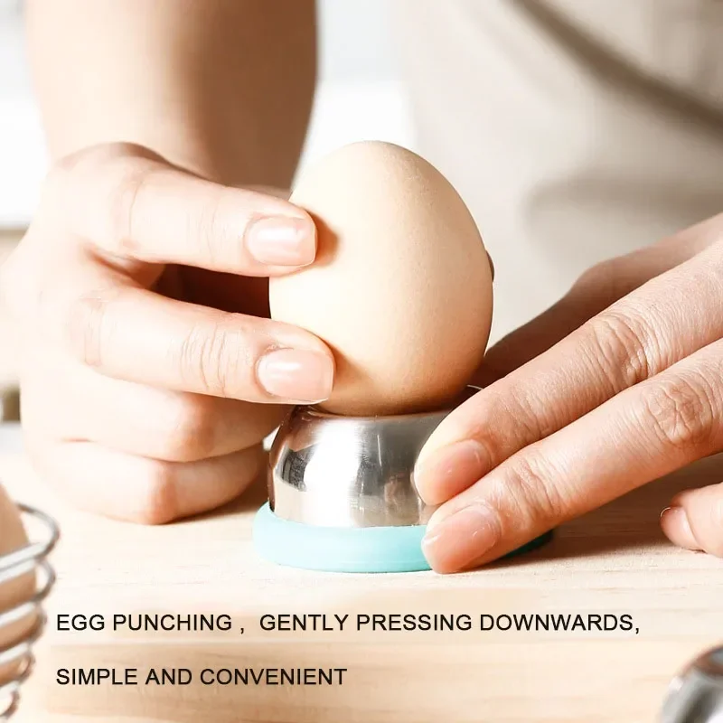 304 Stainless Steel Needle Egg Maker Plastic Base Manual Boiled Egg Punching Machine - Image 3