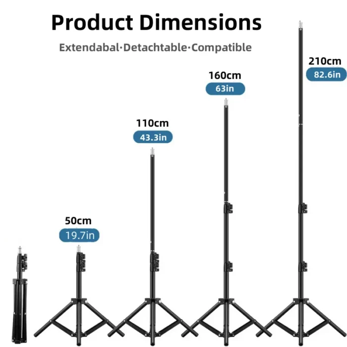 RP01 Heavy Duty Metal Alloy Light Stand 160cm Tripod