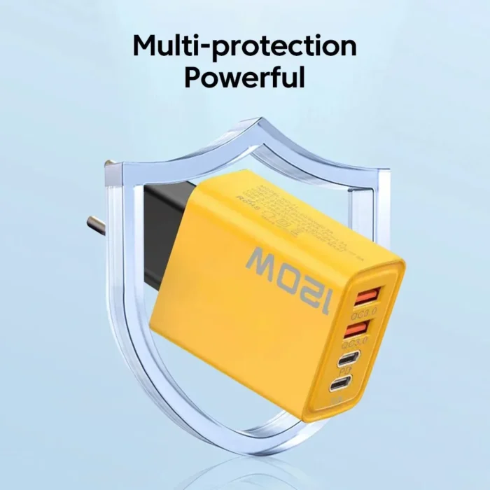 4 Port USB Charger Total 120W Type C Fast Charge Mobile Phone Adapter Quick Charge Wall Charger - Image 4