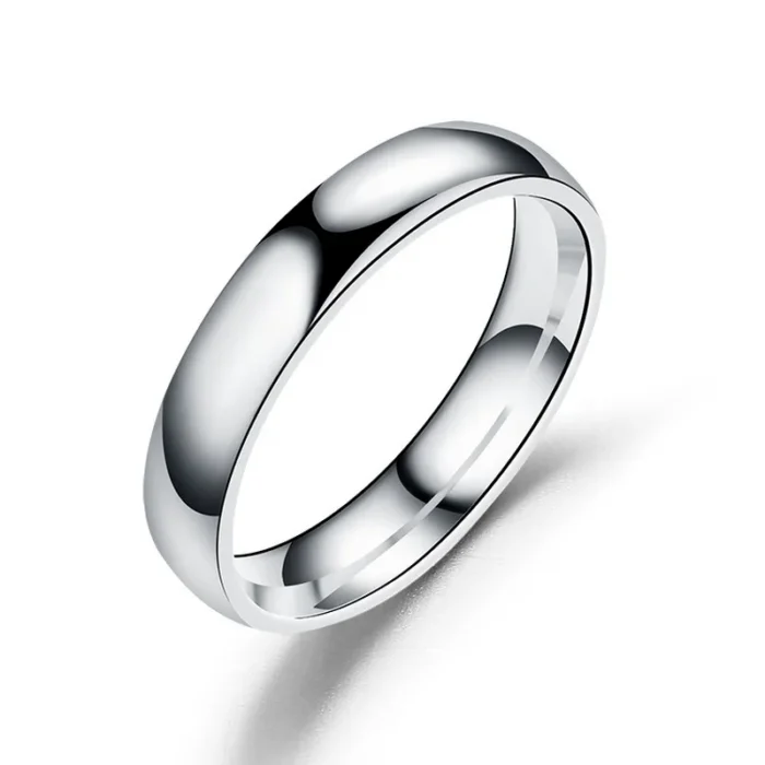 Simple 4mm 6mm Titanium Ring Women Men Prevent Allergy High Polished Wedding Rings - Image 4