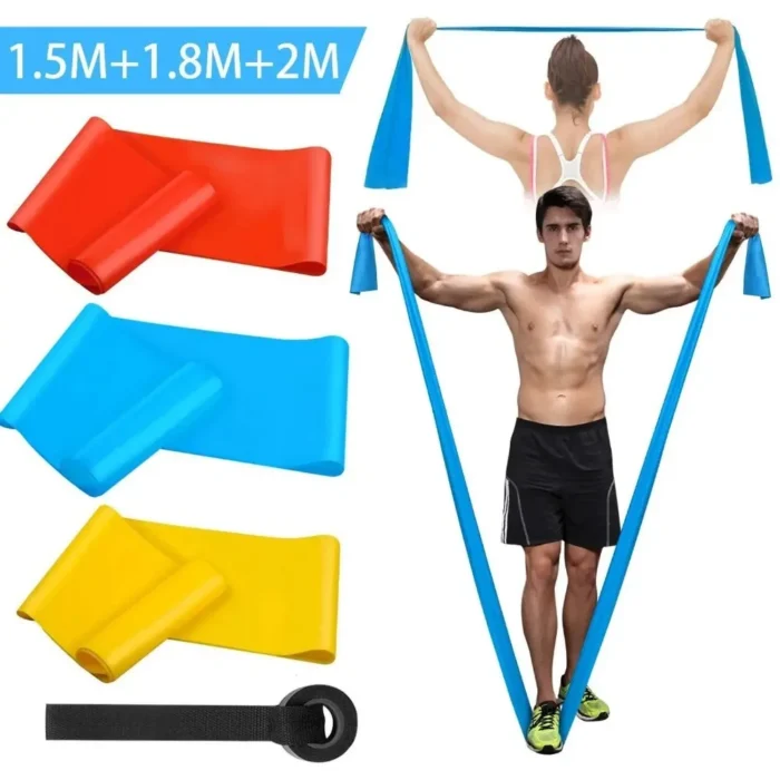 1 Sizes 1.5M 3PCS BandsResistance Bands Elastic Fitness Tapes Yoga Pilates - Image 6