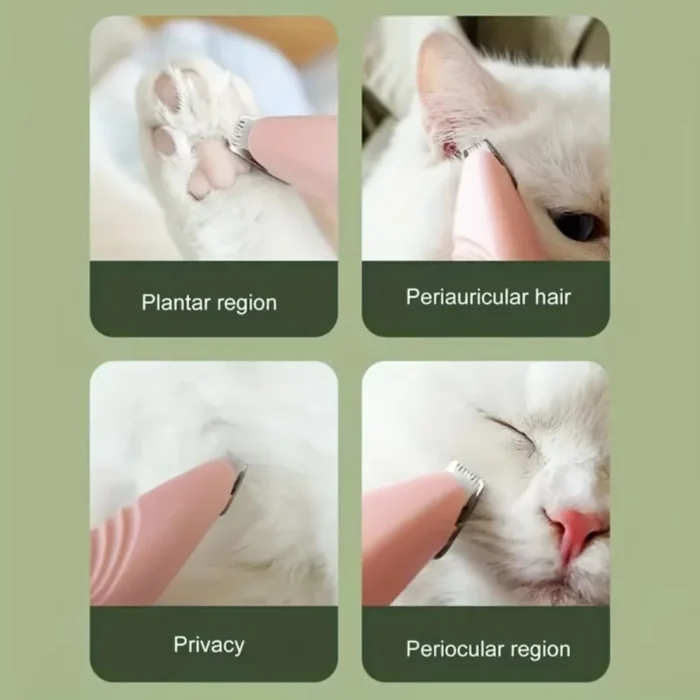 1pc Electric Pet Clippers Cat Dog Quiet Foot Hair Trimmer 360° Cleaning USB Charging Pet Paw Hairs Pruning Pet Grooming Products - Image 2