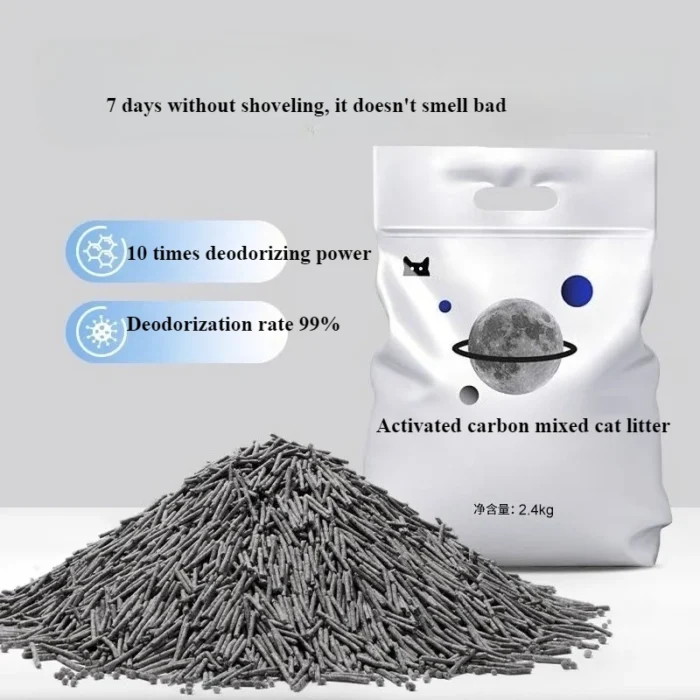 Natural Sodium Based Mineral Soil Cat Litter Activated Carbon Mixed Cat Litter