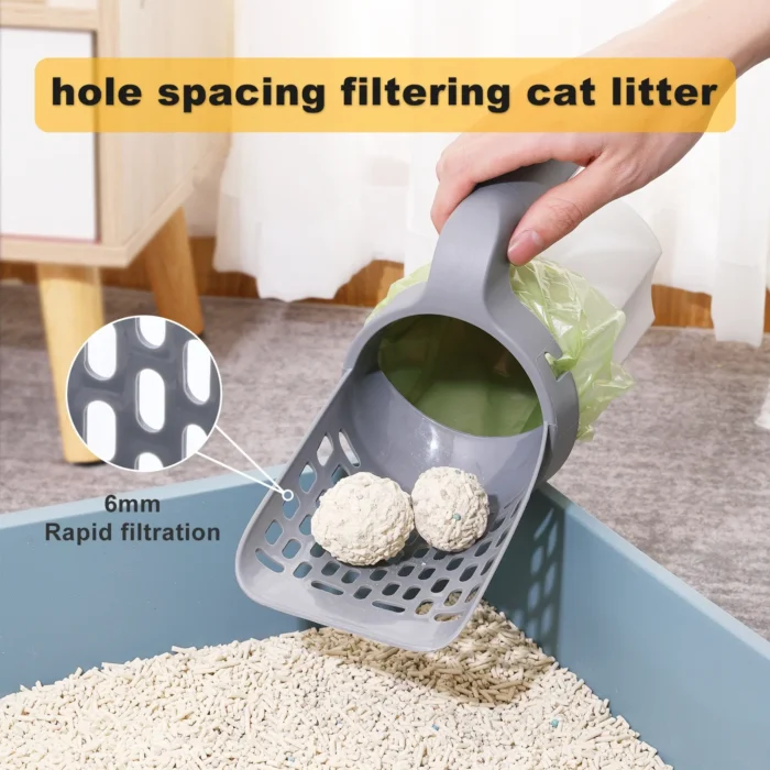 Cat Litter Shovel Scoop with Refill Bag For Pet Filter Clean Toilet Garbage Picker Cat Supplies Cat Litter - Image 2