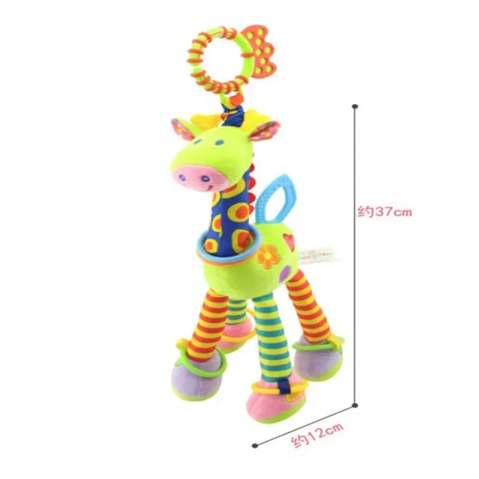 Soft Giraffe Animal Handbills Rattles Plush Infant Toddler Car Bed Hanging Toy - Image 6
