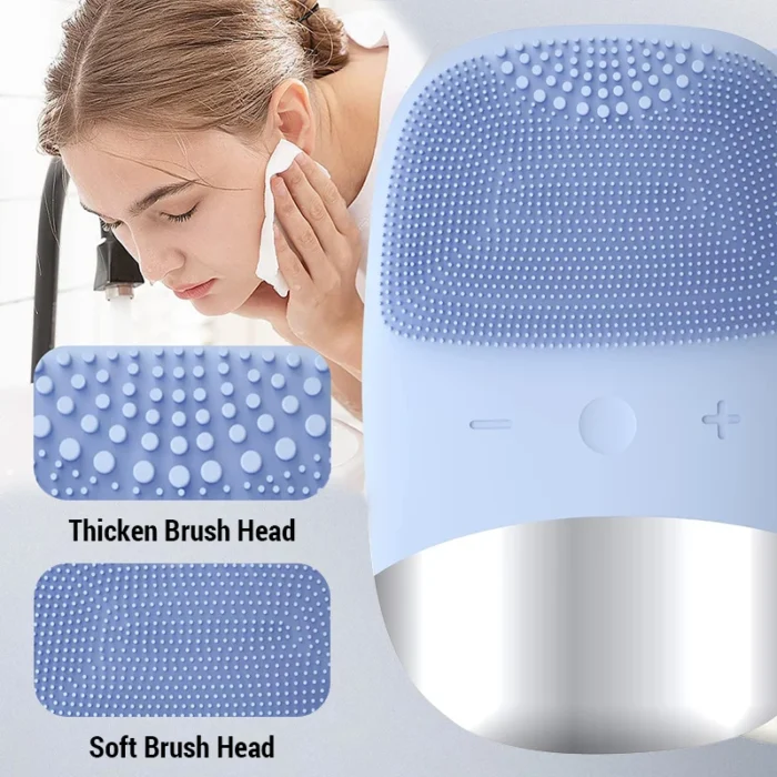 Electric Facial Cleansing Brush silicone IPX7 Waterproof Facial Cleansing Brush Face Exfoliato Vibration Massager Deep Cleansing - Image 2