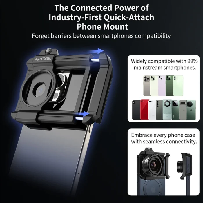 APEXEL 10-20X Zoom Macro Lens HD Micro Phone Camera Lenses Support Eye Macro Photography - Image 6