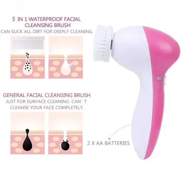 5 in 1 Facial Cleanser Pore Cleanser Face Massager Deep Electric Cleansing Brush Pore Cleaner Blackhead Remover Skin Beauty Care - Image 3