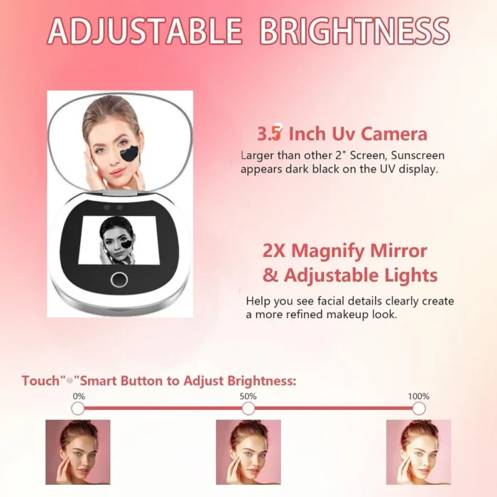 UV Mirror Sunscreen Testing Camera with Light 2X Magnification - Image 5