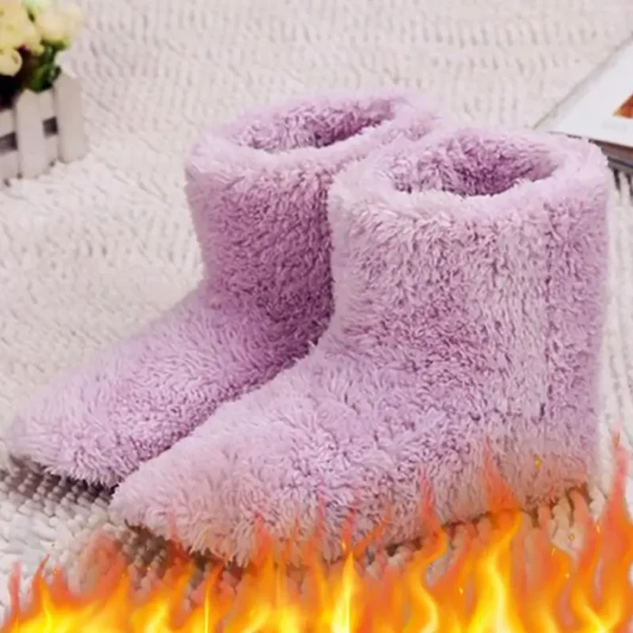Winter USB Electric Heating Shoes for Women Men Comfortable Plush Foot Warmer - Image 2
