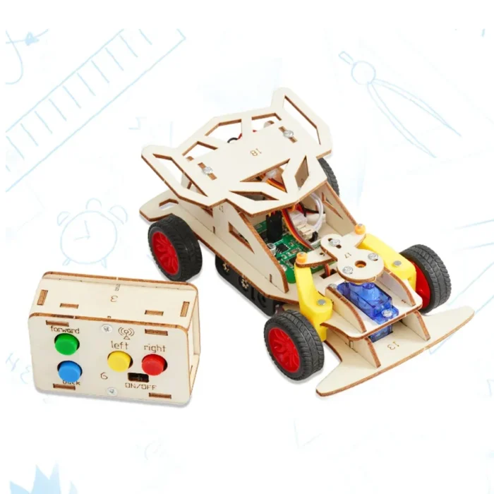 DIY Remote Steering Rear Drive Car Model Science Toys for Kids Physics Experimental Tool Kit