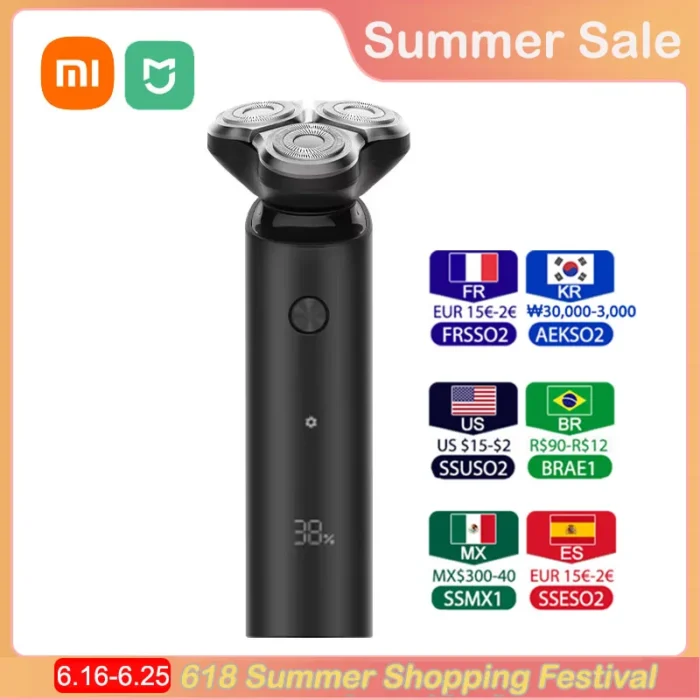 Xiaomi Mijia S500 Electric Shaver Dry Wet Shaving Triple Blade Trimmer