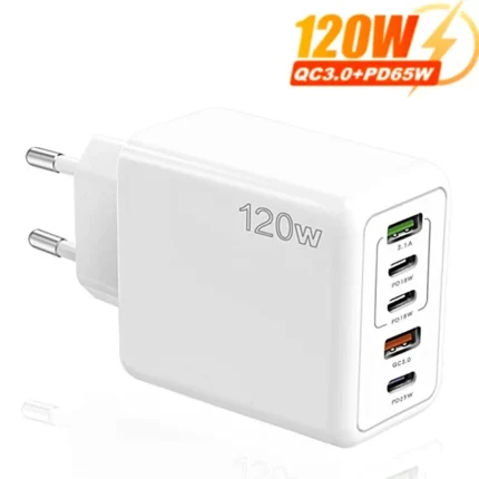 120W Multi Ports USB Charger Fast Charging Type C Mobile Phone Charger
