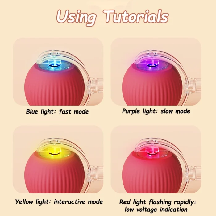 New Cat Interactive Ball Toy Automatic Rolling Ball Faux Tail Rechargeable Smart Pet - Image 6