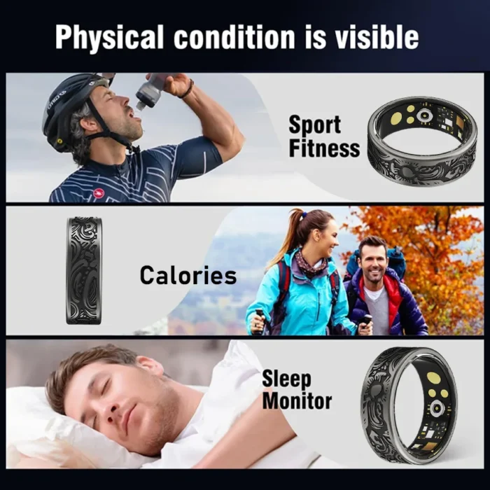 little meatball2025New Smart Ring Men's and Women's Heart Rate Oximetry Monitor IP68, Multi-Sport Mode for Android and i0s - Image 5