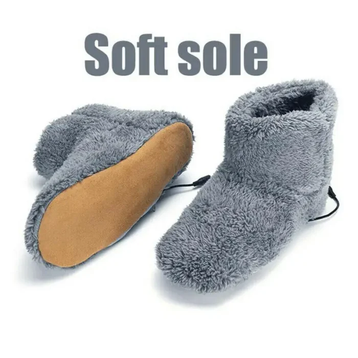 Winter USB Electric Heating Shoes for Women Men Comfortable Plush Foot Warmer - Image 5