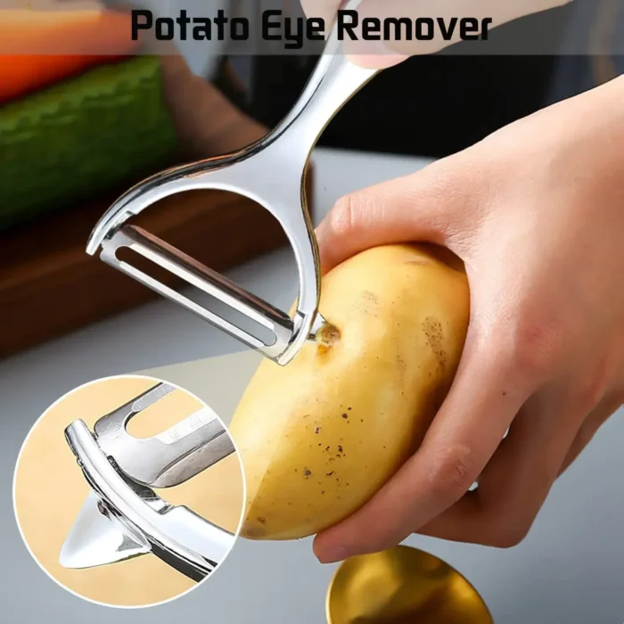 Stainless Steel Vegetable Peeler Potato Peeler Multi-function Carrot Grater Fruit Tools - Image 4