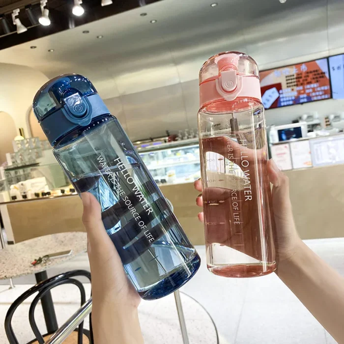 780ml Transparent Water Bottle Portable Sports Travel Clear Leakproof Drinking Frosted Bottle Cup