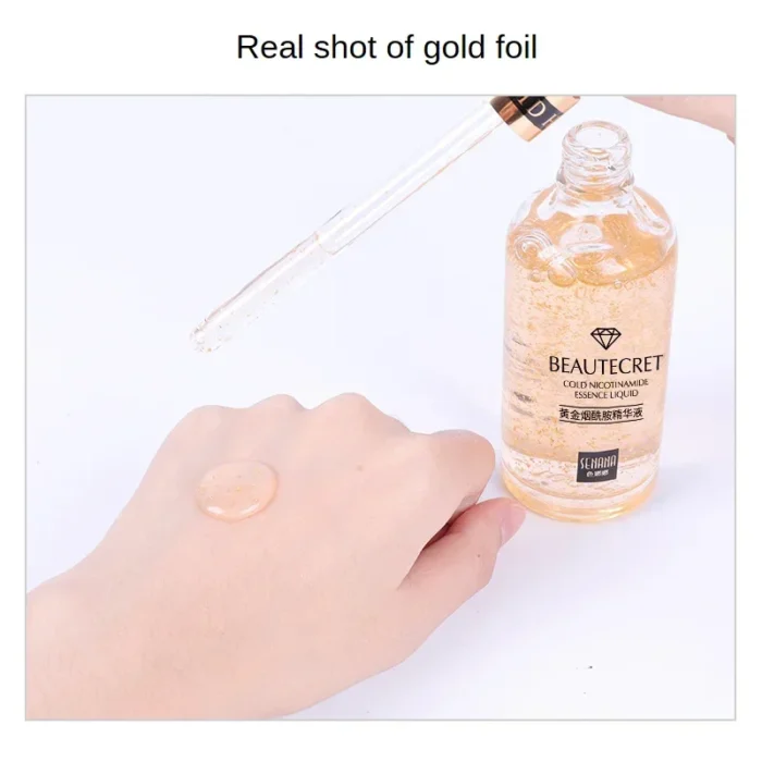 24K Gold Hyaluronic Acid Nicotinamide Face Essence Replenishment Moisturize Shrink Pore Brighten Skin Care Firming Facial serum - Image 3
