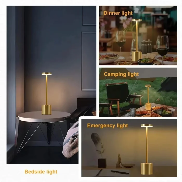 Simple Touch Sensor LED Table Lamp Rechargeable Desk Lamp 3Colors Adjustable - Image 6