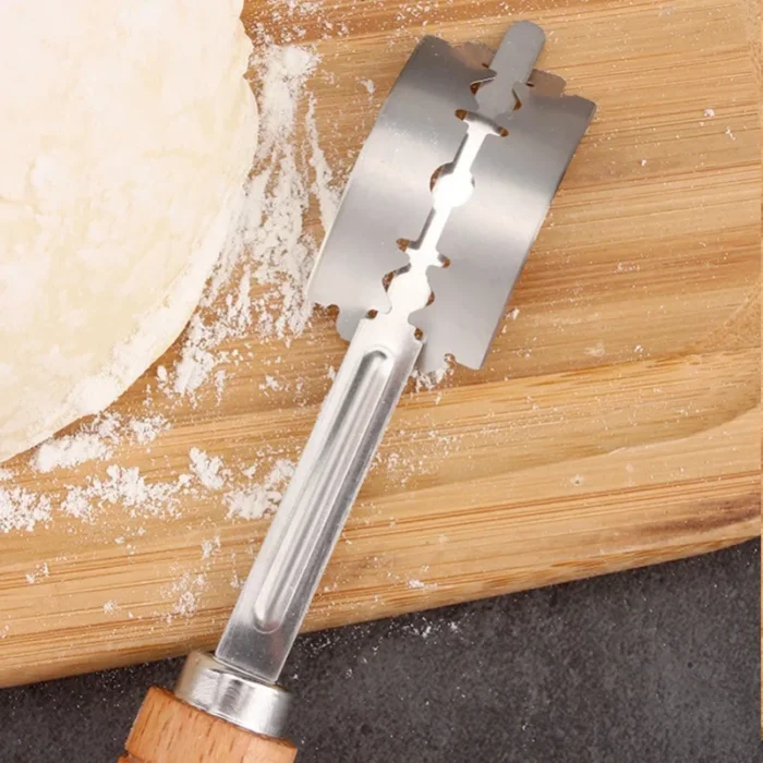Dough Bread Pastry Cutter with 5 Blades Toast Curved Baguette Bread Knife Wooden Handle Bakers Baking Accessory Pastry Spatulas - Image 4