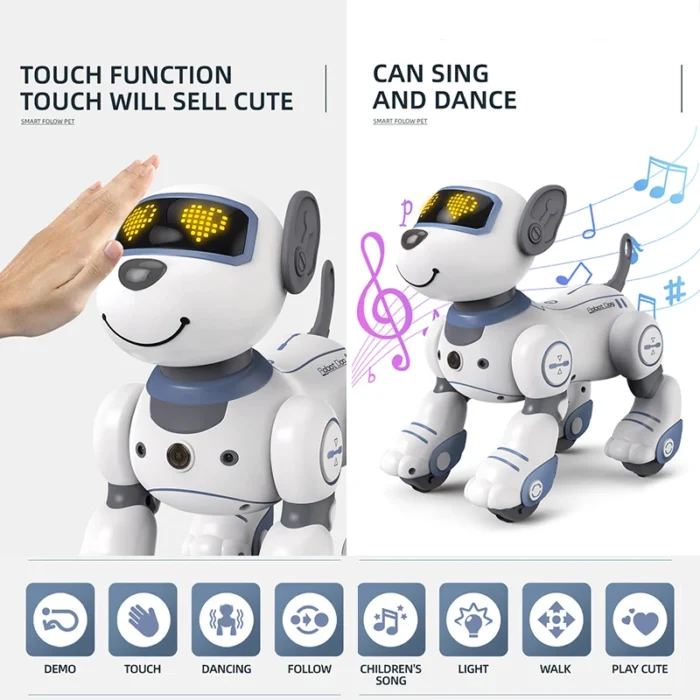 Intelligent Remote Control Robot Dog Electronic Stunt Voice Command Programmable Touch-sense Music Song - Image 4