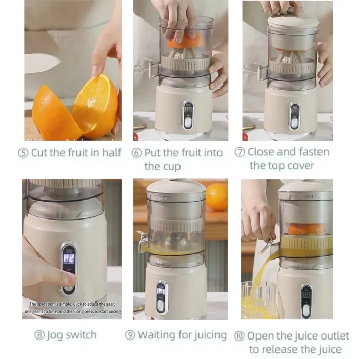 2025 Wireless Portable Electric Juicer 600ml USB Charge Fresh Juice Extractor Citrus Orange Squeezer Machine Smoothie Blender - Image 5